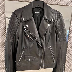 Express Quilted Moto Leather Jacket
